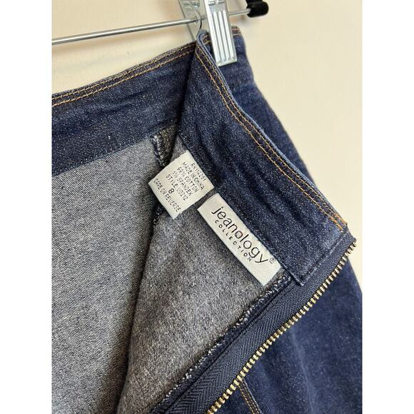 vintage 90's Jeanology dark wash denim midi skirt retro workwear - Picture 5 of 8